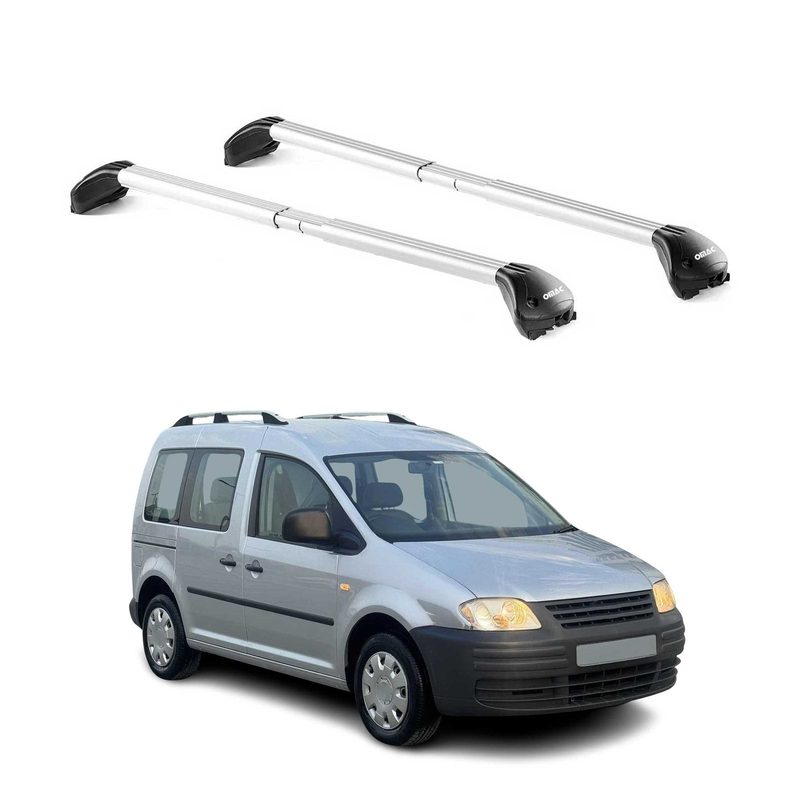 Roof Rack Cross Bars Luggage Carrier for VW Caddy 2003-2020 Alu Silver Grey 2Pcs