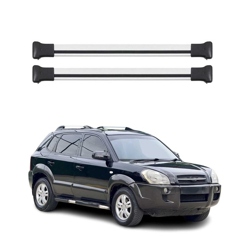 2005-2009 Hyundai Tucson 1.gen Roof Rack Cross Bars Silver