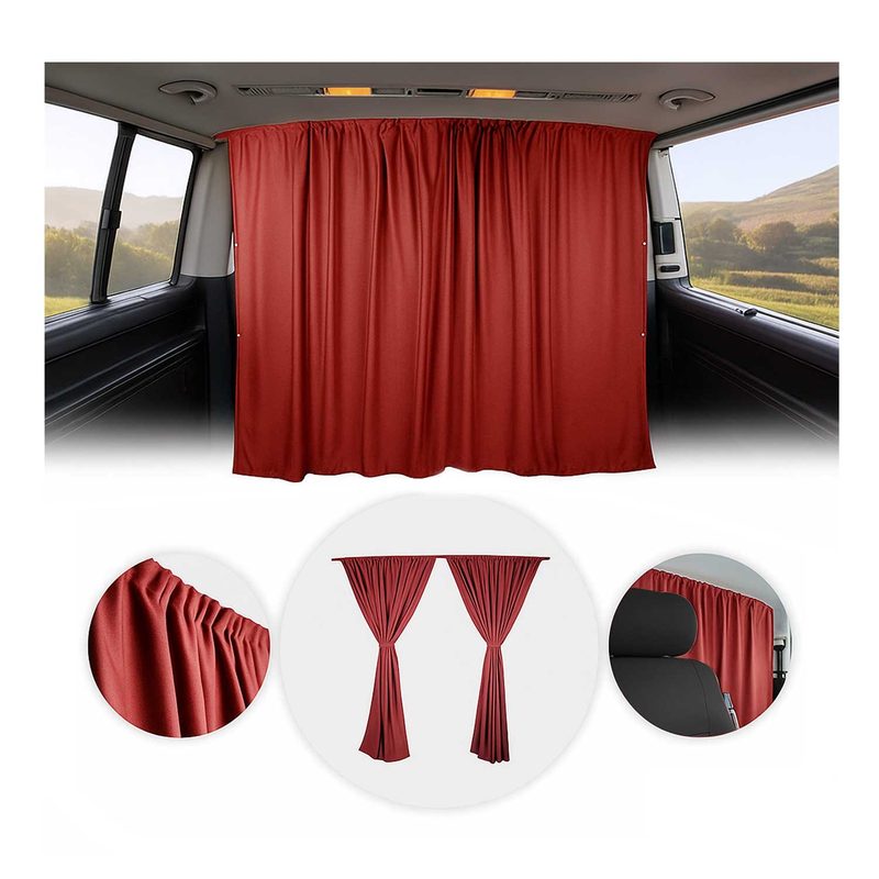 RAM ProMaster Cabin Divider Curtain Privacy Curtains Red 2 Curtains