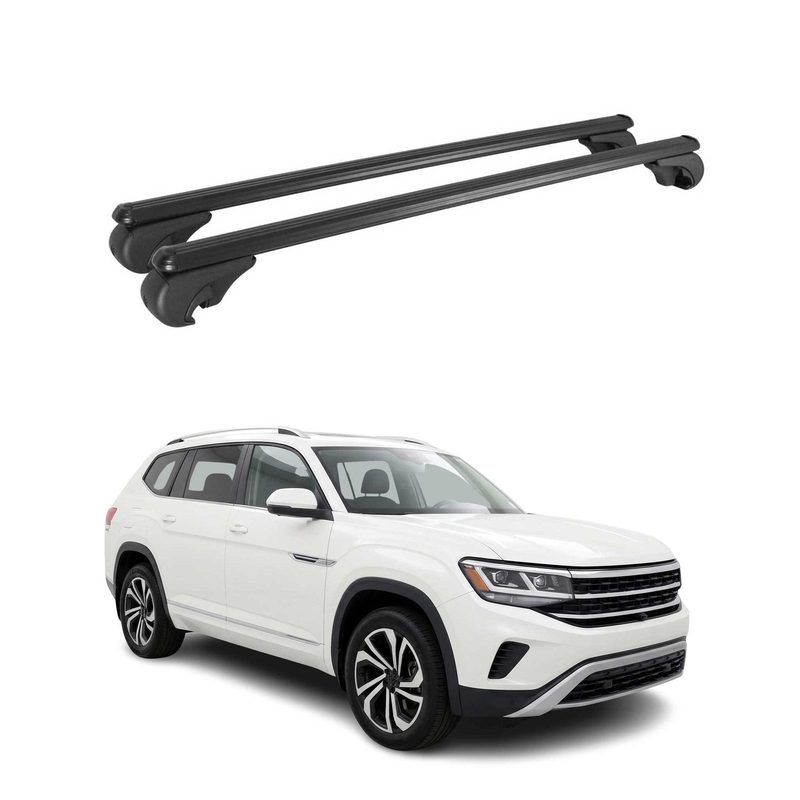 Roof Racks Cross Bars Luggage Durable for Volkswagen Atlas 2018-2026 Metal Black