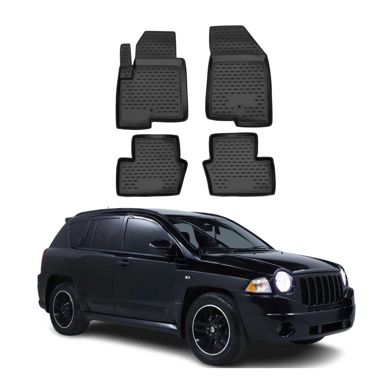 2011-2017 Jeep Patriot Floor Mats Liners Full Set All Weather Black