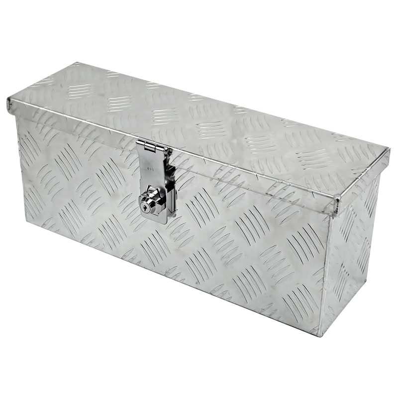 Universal 20" Heavy Duty Silver Aluminum Tool Box w/ Lock & Keys