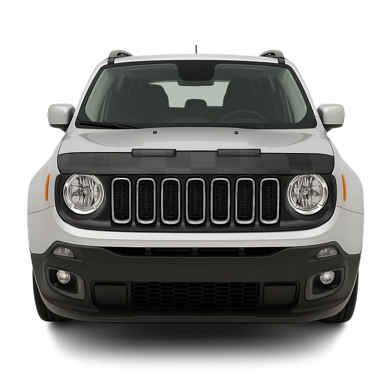 2015-2024 Jeep Renegade Car Bonnet Mask Hood Bra Black Chequered