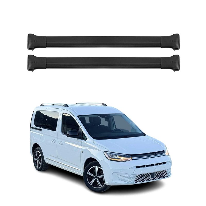 2021-2024 VW Caddy Roof Rack Cross Bars Black