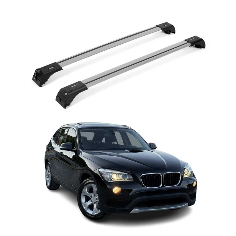 Roof Rack Cross Bars Aluminum for BMW X1 E84 2013-2015 Silver 2Pcs