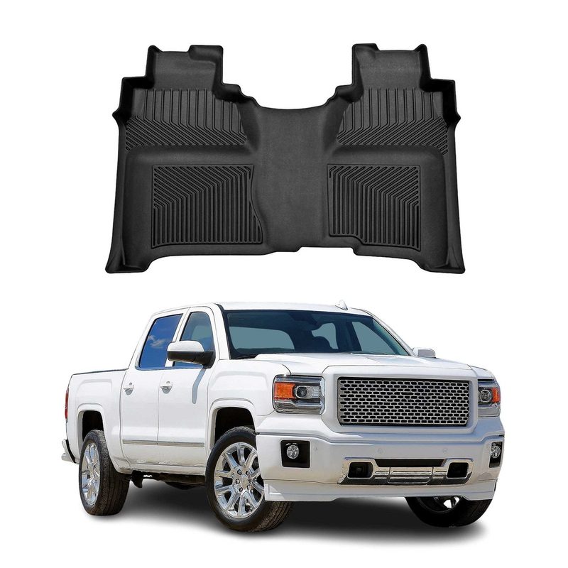 2014-2018 GMC Sierra 1500 Silverado Double Cab Rear Premium Floor Mats Liners Second Row