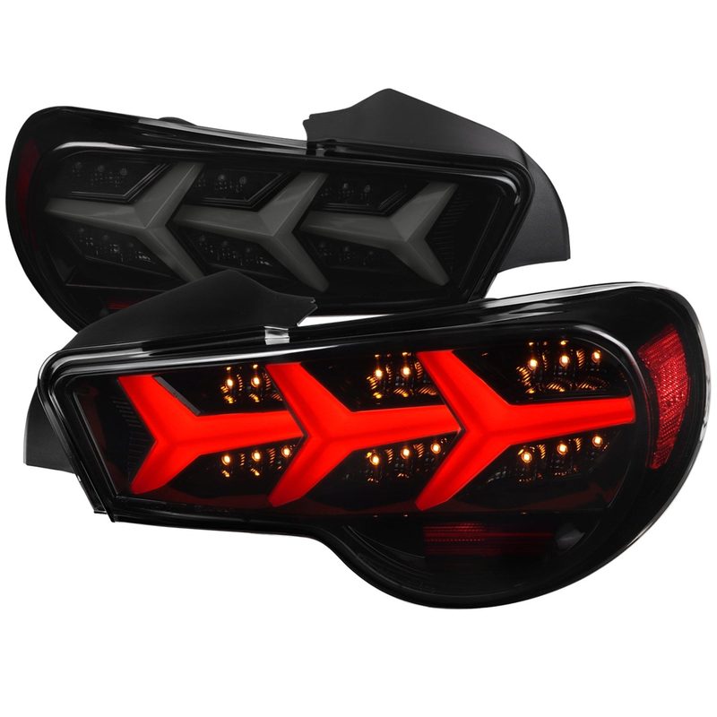 2013-2016 Scion FRS/ Subaru BRZ Lambo LED Tail Lights Glossy Black/Smoke Lens