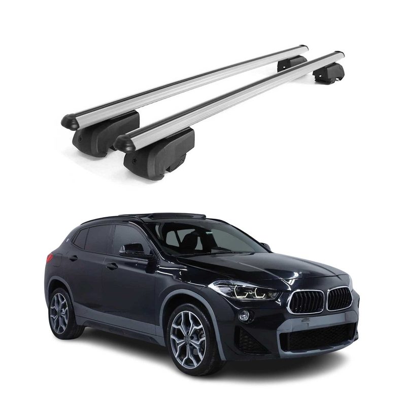 2018-2023 BMW X2 F39 Roof Rack Cross Bars Black Luggage Carrier 2 Pcs