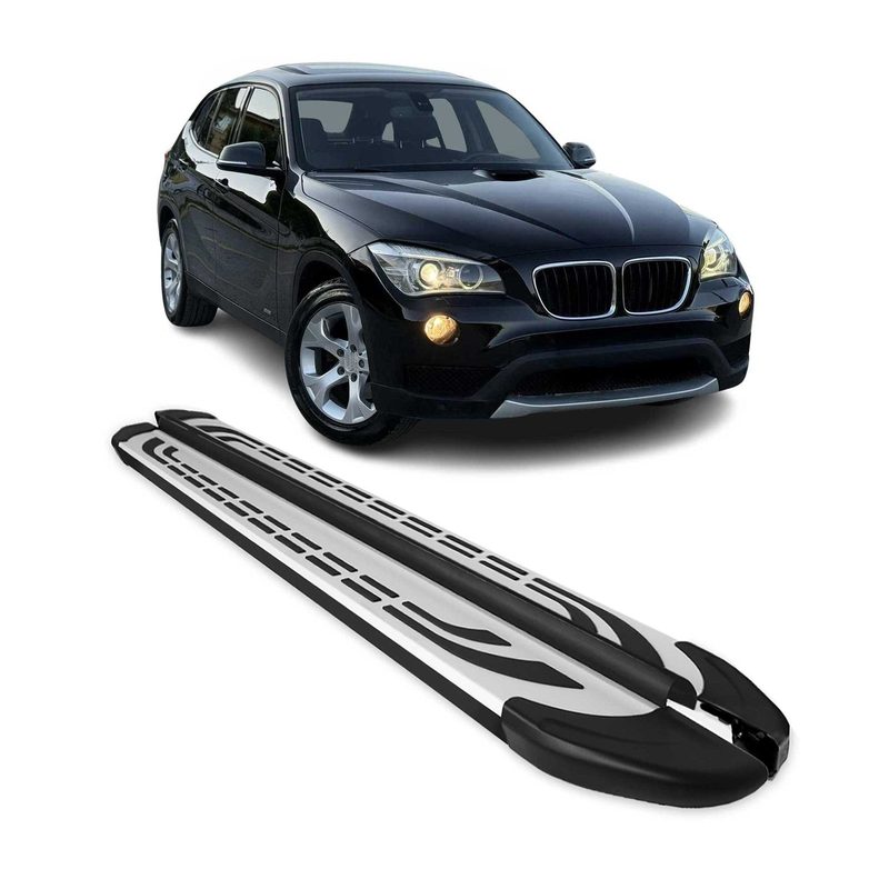 2010-2015 BMW X1 E84 Running Boards Side Steps Silver & Black
