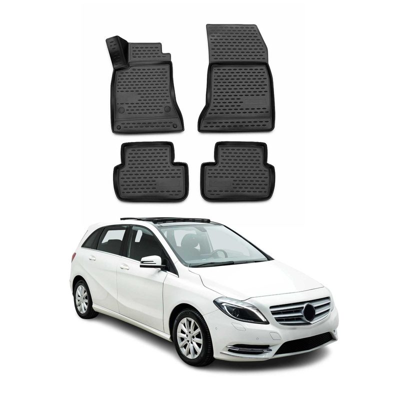 2012-2019 Mercedes B Class W246 Floor Mats Liners Full Set All Weather Black