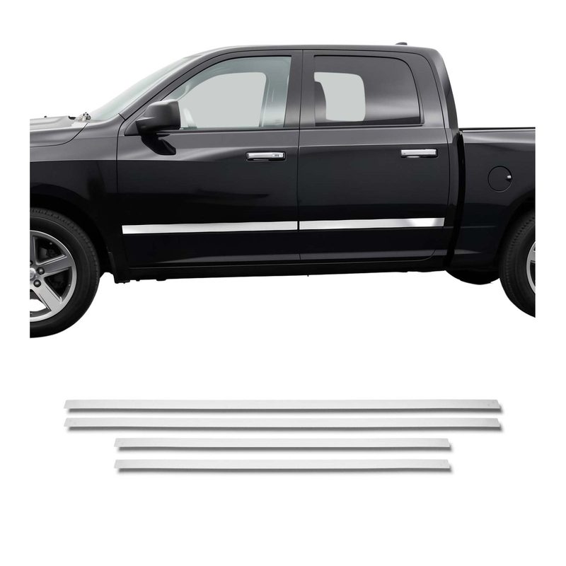 2012-2018 RAM 1500 Crew Cab Side Door Molding Trim Stainless Steel