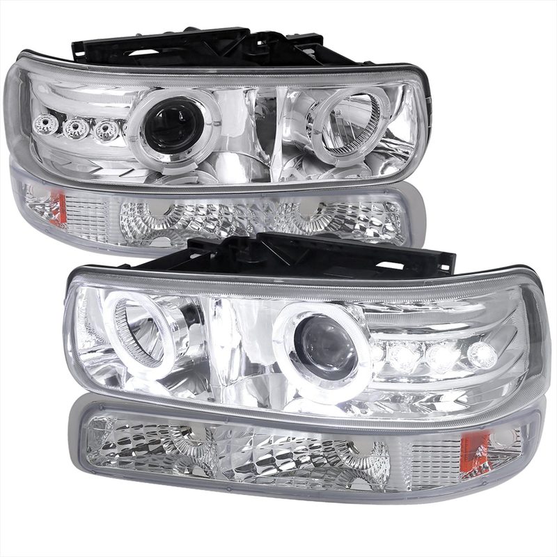 1999-2002 Chevy Silverado/ Tahoe Suburban Headlights Bumper Lights Chrome