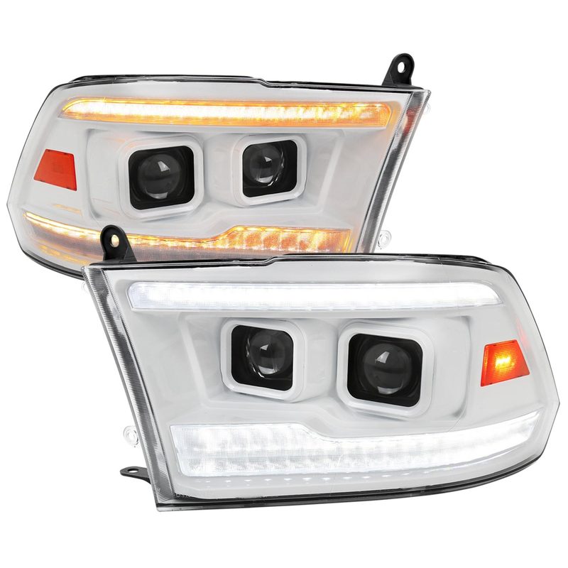 2009-2018 Dodge RAM 1500/ RAM 2500/3500 Headlights White Housing