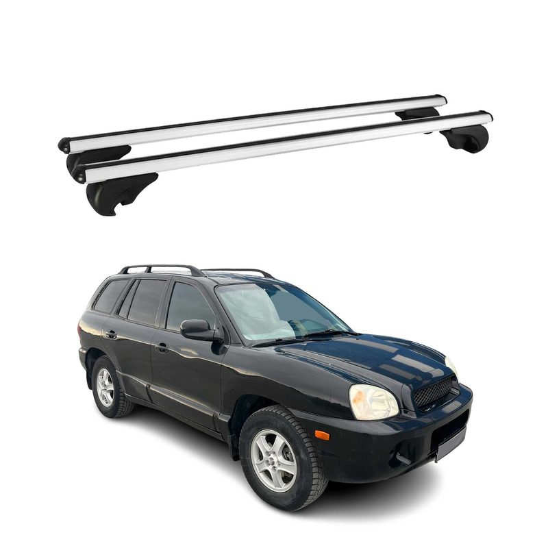 2001-2006 Hyundai Santa Fe Roof Rack Cross Bars Silver