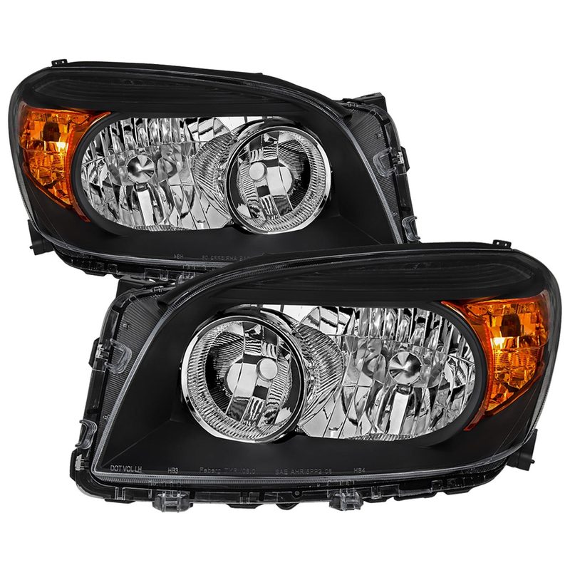 2006-2008 Toyota RAV4 Factory Style Headlights Matte Black/Clear Lens