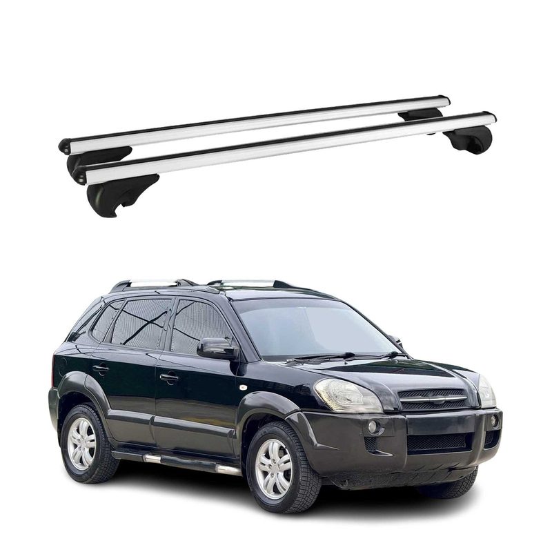 2005-2009 Hyundai Tucson Roof Rack Cross Bars Silver