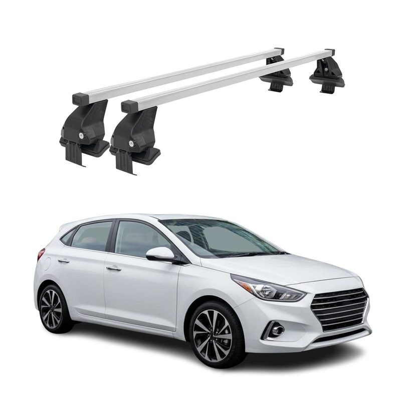 2018-2022 Hyundai Accent Hatchback Roof Rack Cross Bars Silver