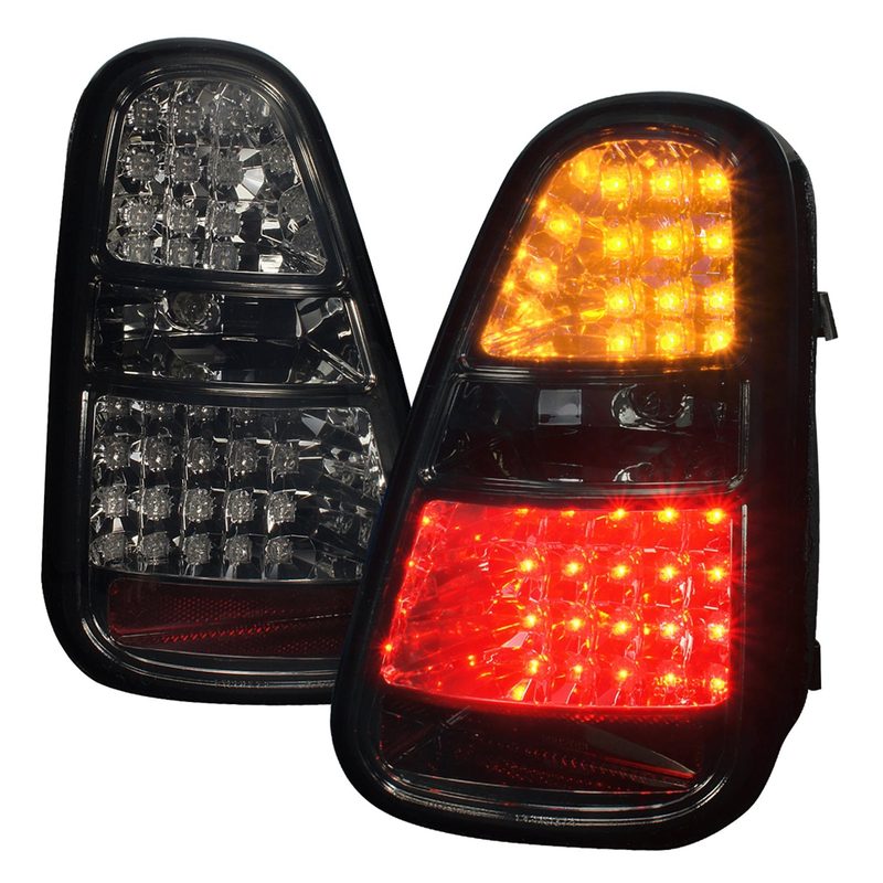 2005-2006 Mini Cooper S LED Tail Lights Chrome Housing/Smoke Lens
