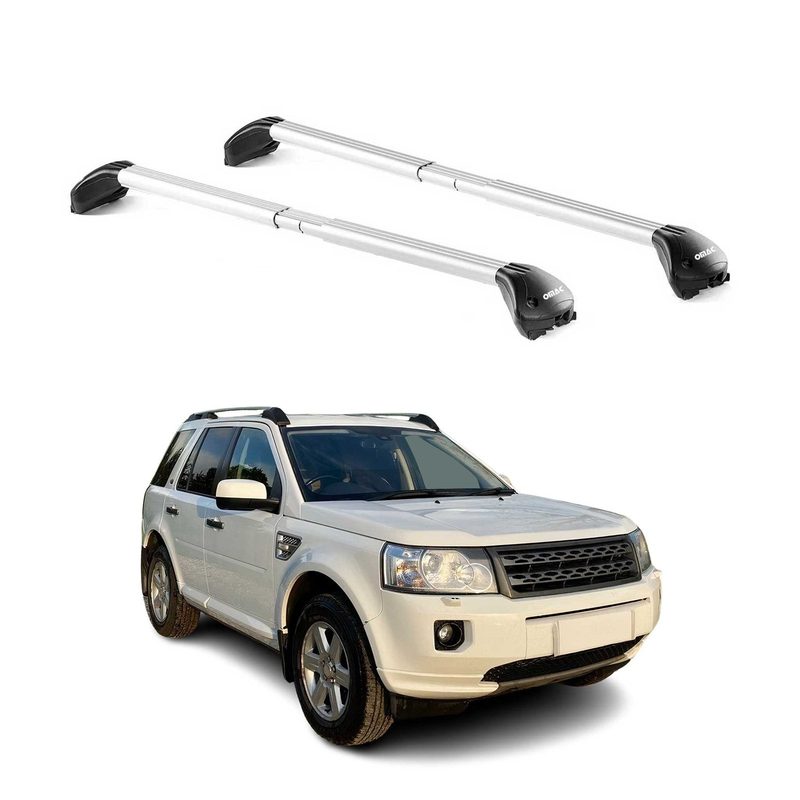 2008-2015 Land Rover LR2 Roof Rack Cross Bars Silver