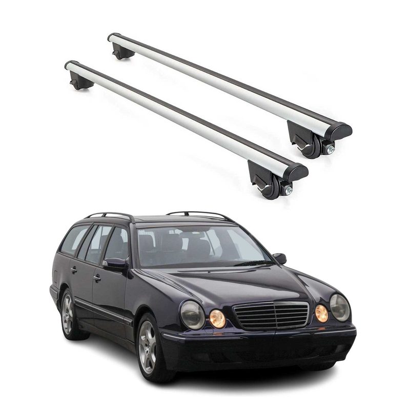 1998-2002 Mercedes E Class S210 Wagon Roof Rack Cross Bars Silver