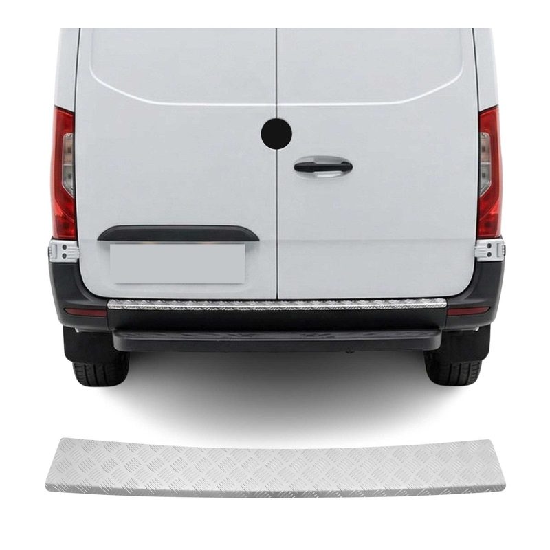 OMAC Rear Bumper Sill Cover for Ford Tourneo Custom I 2012-2023 Aluminium Silver