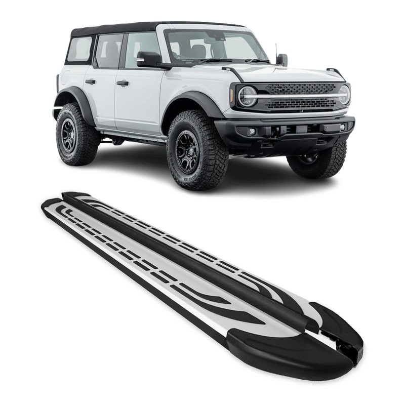 2021-2024 Ford Bronco 4 Door Nerf Bar Side Step Running Boards Alu 2x
