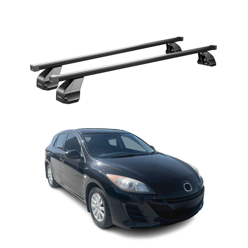 2010-2013 Mazda 3 Hatchback Roof Rack Cross Bars Black