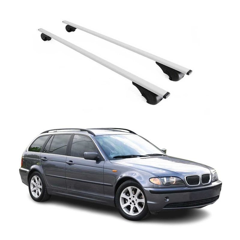 2000-2006 BMW 3 Series E46 Touring Roof Rack Cross Bars Silver