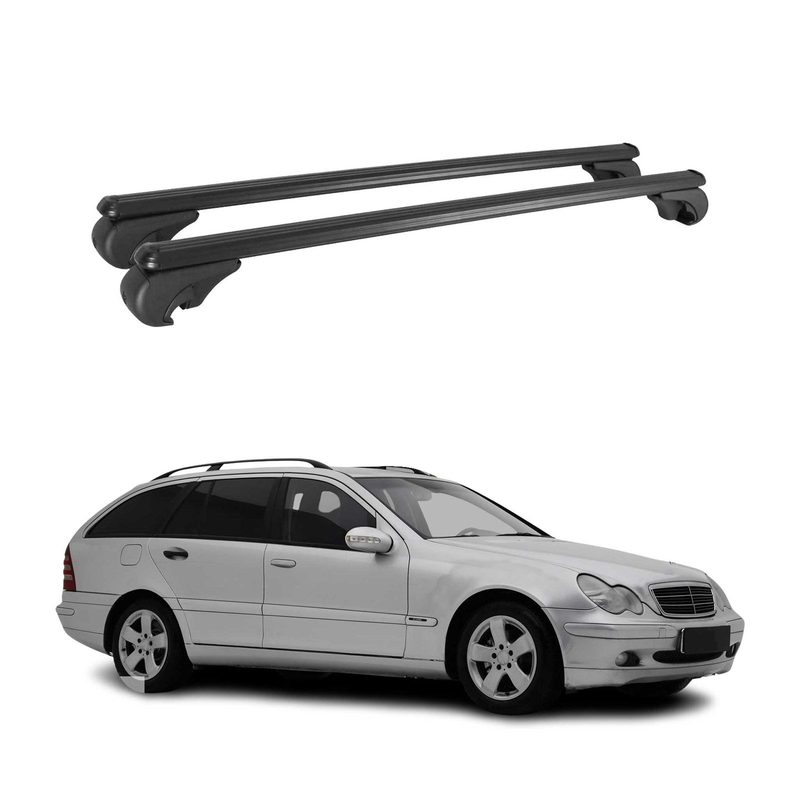 2001-2009 Mercedes C Class S203 Wagon Roof Rack Cross Bars Black