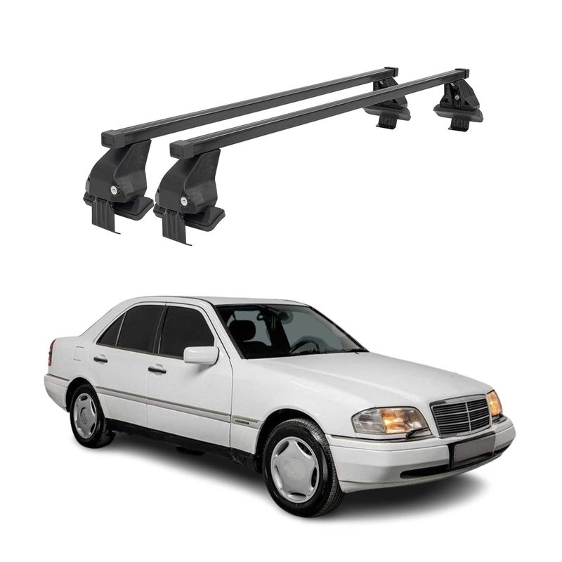 1995-2000 Mercedes C Class W202 Roof Rack Cross Bars Black