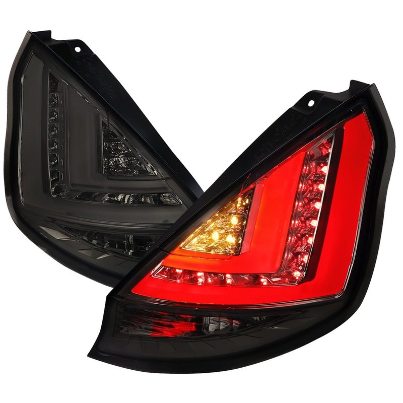 2014-2019 Ford Fiesta Hatchback LED Bar Tail Lights Chrome/Smoke Lens