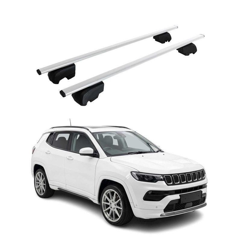 Roof Rack Luggage Carrier Cross Bars Steel for Jeep Compass 3.gen 2026-2027 Gray