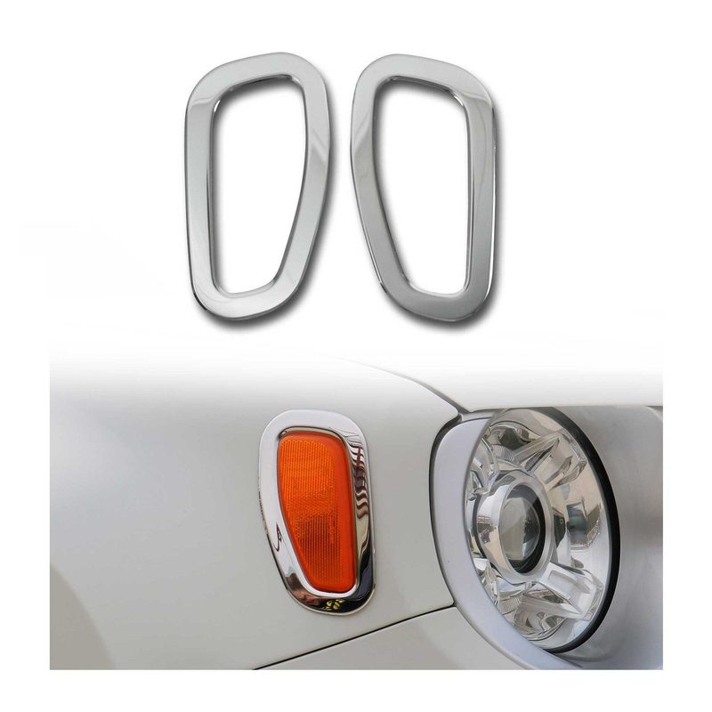 2015-2024 Jeep Renegade Side Indicator Signal Trim Cover Silver Steel 2 Pcs
