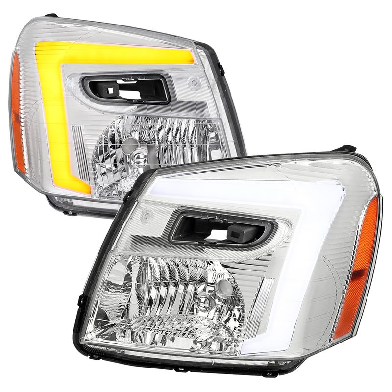 2005-2009 Chevy Equinox Factory Headlights LED Bar Turn Signal Chrome