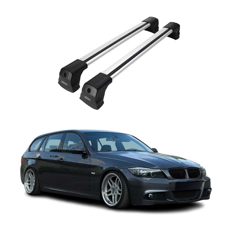2004-2012 BMW 3 Series E90 Sedan E91 Touring Roof Rack Cross Bars Silver