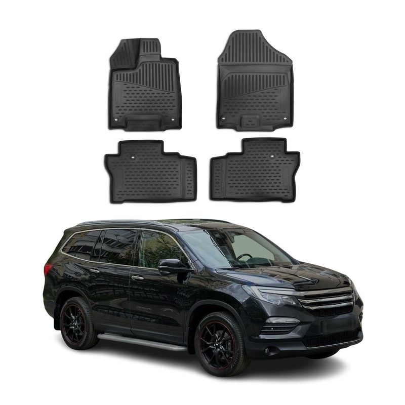 2019-2021 Honda Passport Floor Mats Liners Full Set All Weather Black