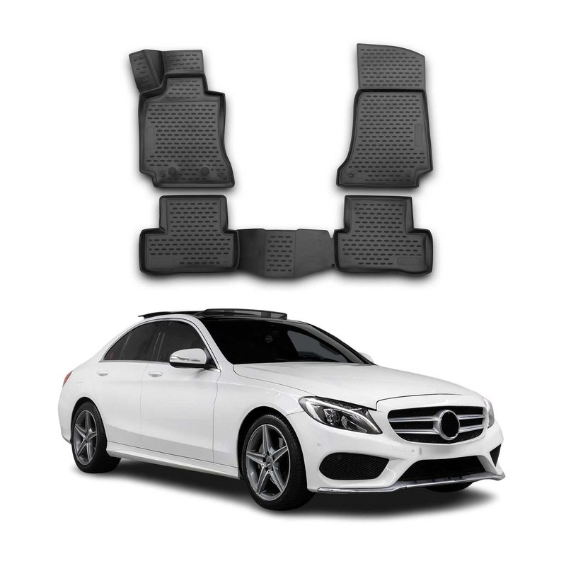 2022-2026 Mercedes C Class W206 Wagon Floor Mats Liners Full Set All Weather Black
