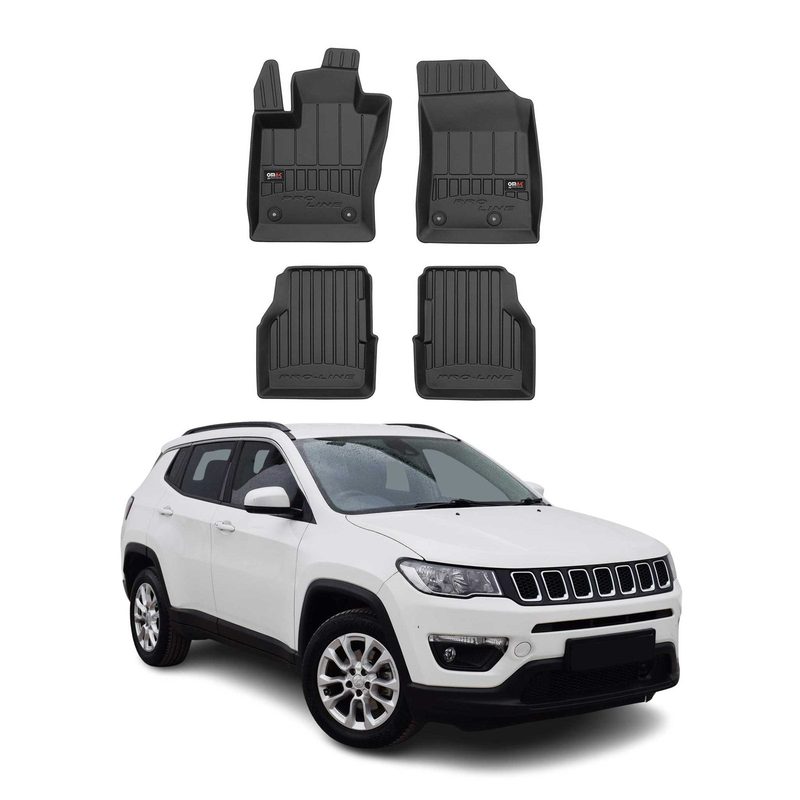 2017-2026 Jeep Compass Premium Floor Mats Liners Full Set All Weather Heavy Duty