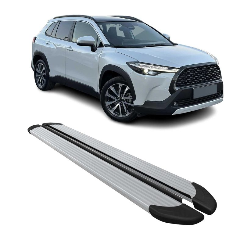 2022-2026 Toyota Corolla Cross Running Boards Side Steps Silver