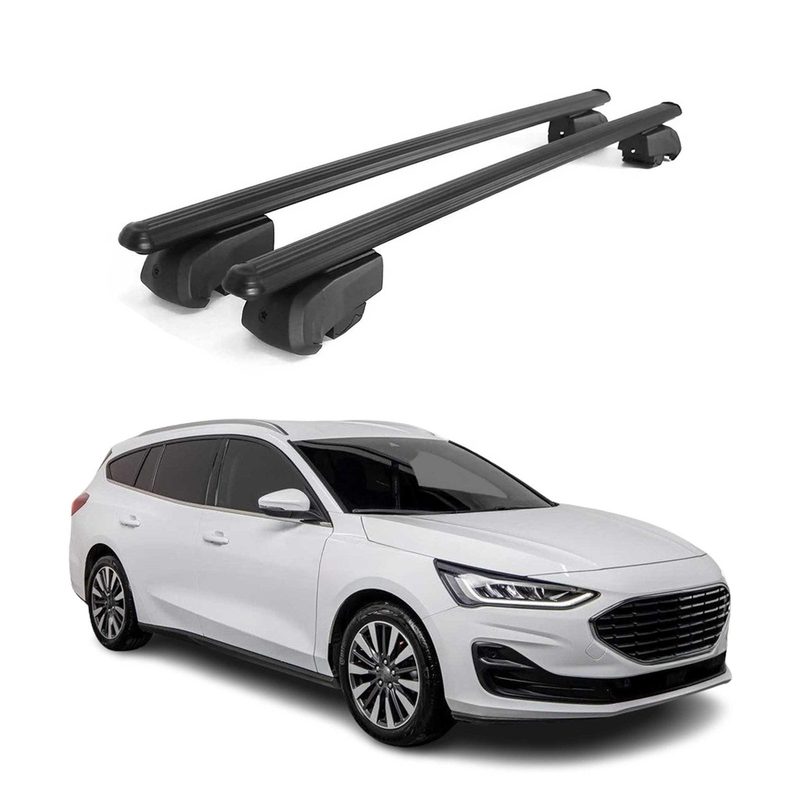 Black Roof Rail Rack Cross Bars 47" Aluminum Luggage Carrier