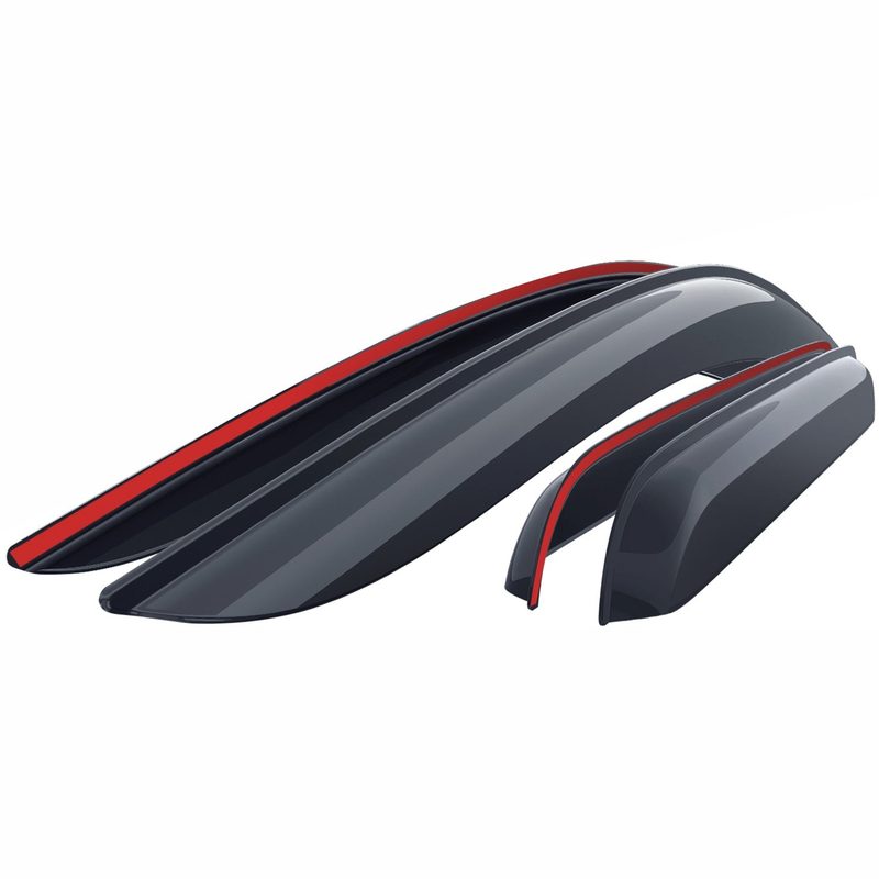 Goodyear Wind Deflectors for Ford F150 2004-2014 SuperCab Tape-On Smoke 4 pcs