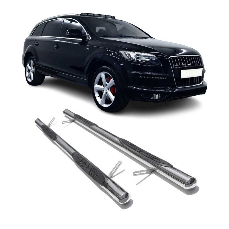 2007-2015 Audi Q7 Running Boards Side Steps Silver