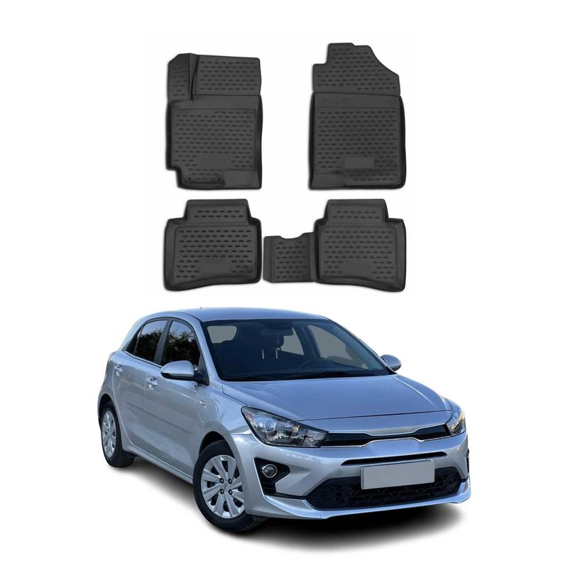 2018-2024 Kia Rio Floor Mats Liners Full Set All Weather Black