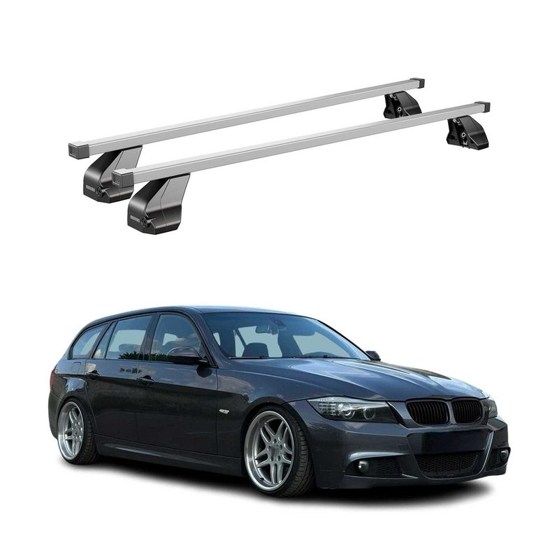 2004-2013 BMW 3 Series E90 E91 E92 Roof Rack Cross Bars Silver