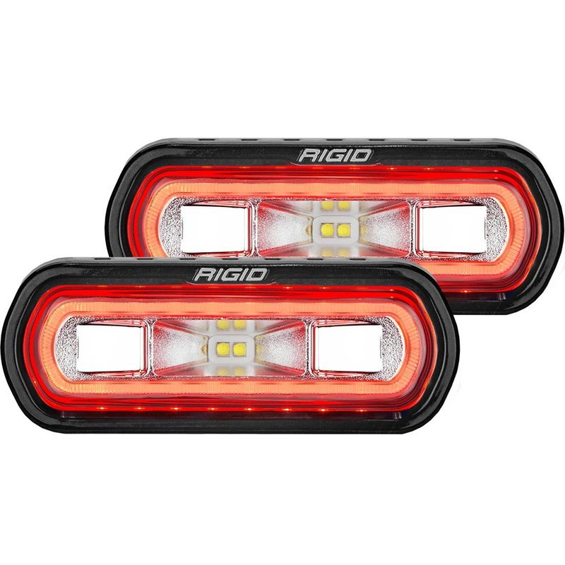Par de Faros Auxiliares SR-L Series Spreader Con Retroiluminacion Halo Rojo