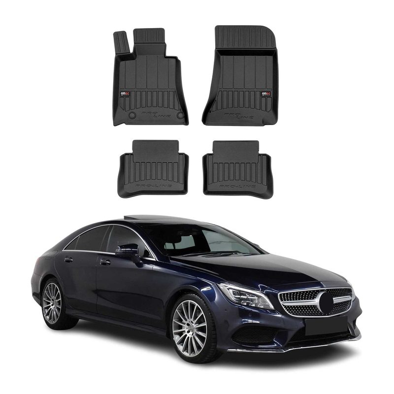 2012-2018 Mercedes CLS Class C218 Premium Floor Mats Liners Full Set All Weather Heavy Duty Black