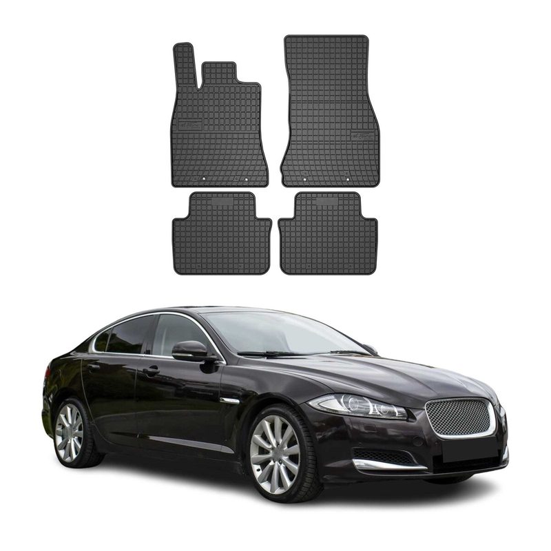 2009-2015 Jaguar XF Floor Mats Liners Full Set All Weather Rubber Black