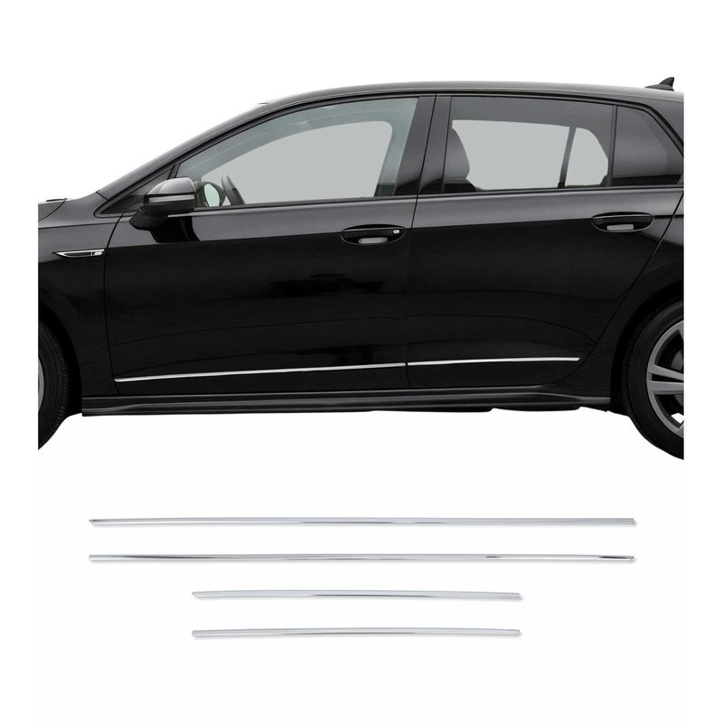 2022-2024 VW Golf R/ GTI Car Side Door Streamer Guard Trim Stainless Steel 4x