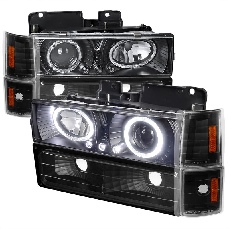 1994-1999 GMC C/K C10 Sierra Dual Halo Headlights Bumper&Corner Lights