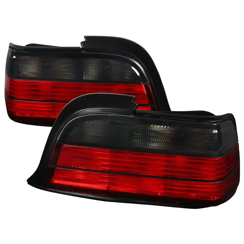 1992-1998 BMW E36 3 Series Coupe/Convertible Tail Lights Chrome/Red Smoke Lens